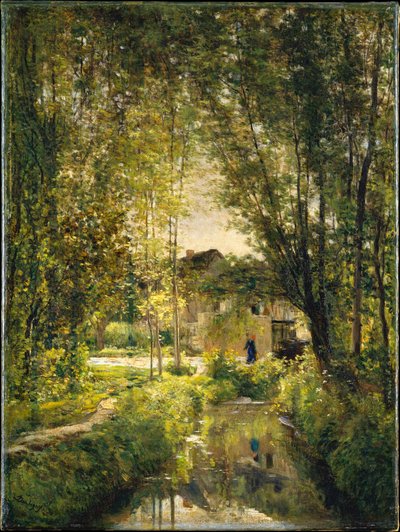 Paesaggio con un ruscello illuminato dal sole, c.1877 da Charles Francois Daubigny